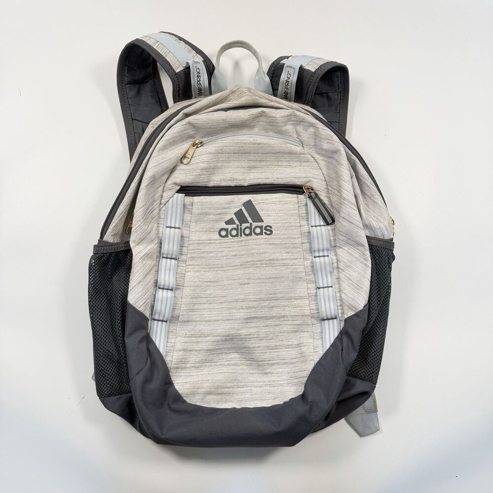 Adidas Excel 6 Backpack School 16" Laptop Storage Bottle Side Pockets Gray